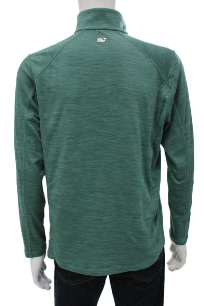 Vineyard Vines Mens Stand-Up Mock Neck Long Sleeve T-Shirt Green Size M