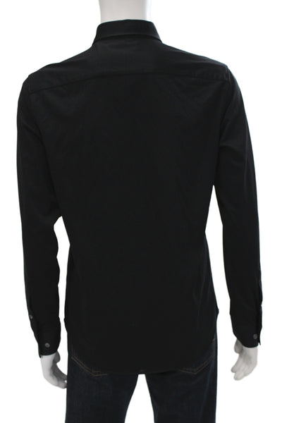 Theory Men's Long Sleeves Button Down Dress Shirt Black Size M