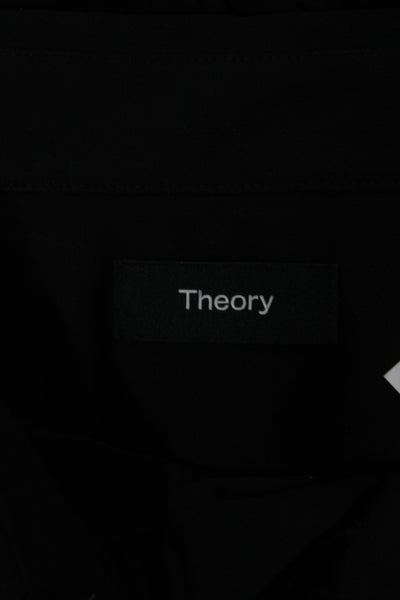 Theory Men's Long Sleeves Button Down Dress Shirt Black Size M