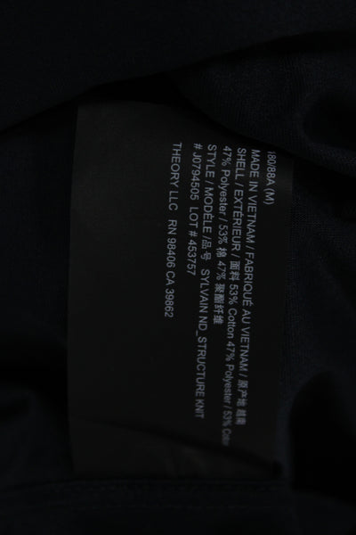 Theory Men's Long Sleeves Collared Button Down Shirt Black Size M