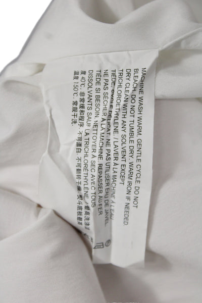 Theory Mens Point Collar Dress Shirt White Long Sleeve Size L
