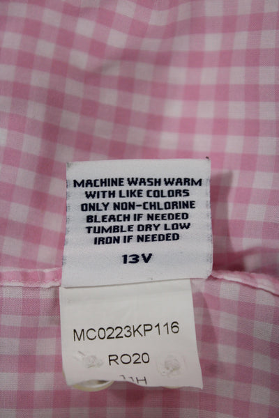 Faconnable Men's Long Sleeves Button Down Pink Plaid Shirt Size XL