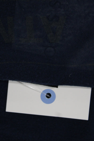 ATM Womens T-Shirt Blue Round Neck Short Sleeve Solid Size M