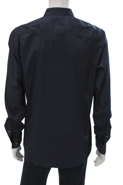 Theory Men's Long Sleeves Button Down Navy Blue Shirt Size L