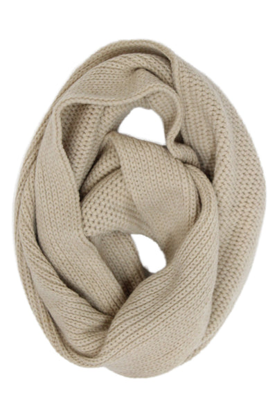 Scoop NYC Unisex Adults Italian Merino Wool Infinity Scarf Beige