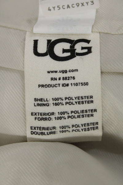 Ugg Womens Collared Zip Jacket Beige Polyester Long Sleeve Classic Size XS