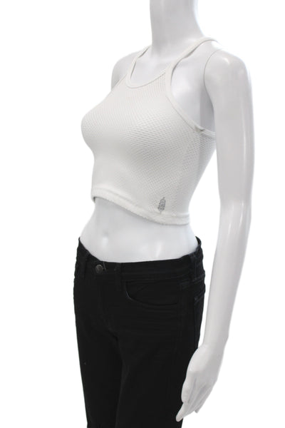 FP Movement Women High Neck Cropped Tank White Button Sleeveless Size 2XS Placeh