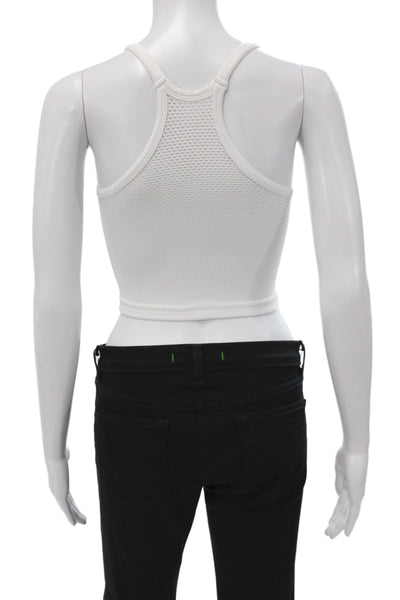 FP Movement Women High Neck Cropped Tank White Button Sleeveless Size 2XS Placeh