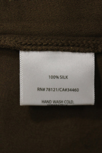 Eileen Fisher Womens Brown Short Sleeve Basic Round Neck T-Shirt Size M