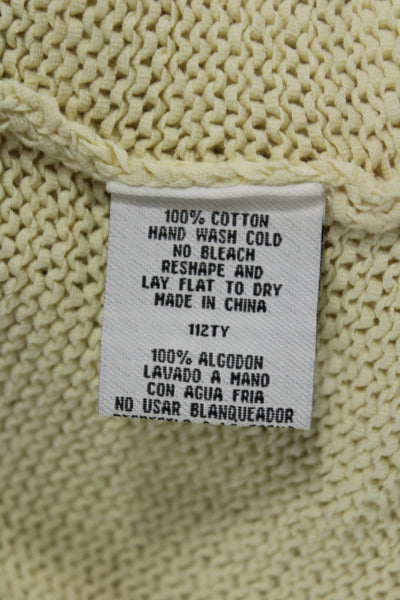 Eileen Fisher Women Basic Beige Cotton Sleeveless Tank Round Neck Size M