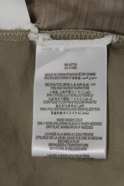 BCBGMAXAZRIA Women Basic Beige Cotton Sleeveless Round Neck Tank Size M