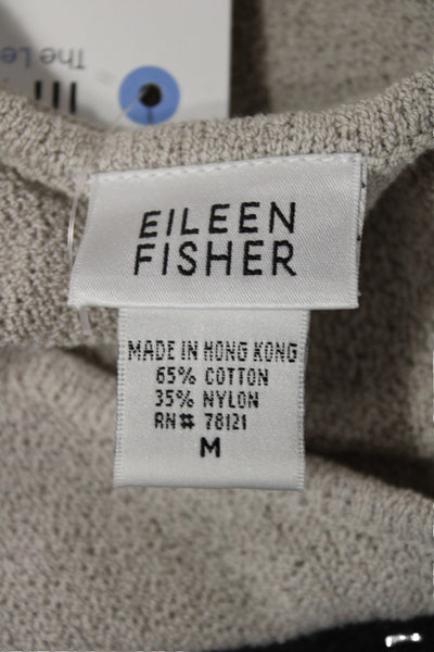 Eileen Fisher Womens Sleeveless Basic Tank Beige Viscose Round Neck Size M