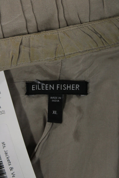 Eileen Fisher Womens Sleeveless Basic Tank Blouse Tan Size XL