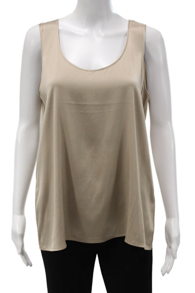 Eileen Fisher Womens Sleeveless Basic Tank Blouse Tan Size XL