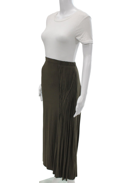Pure DKNY Womens Pleated Midi Skirt Brown Size L