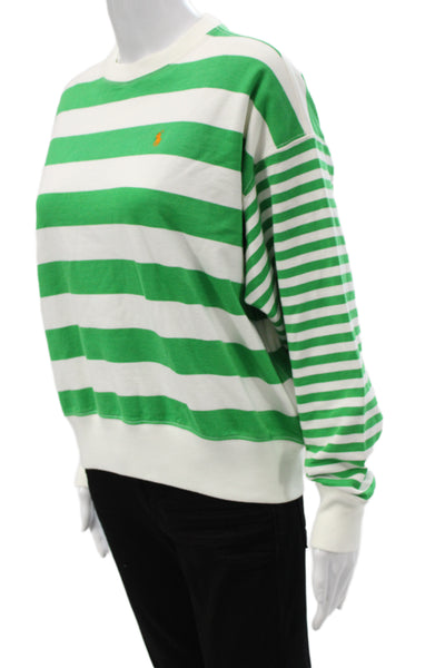 Polo Ralph Lauren Unisex Pullover Sweatshirt Green Striped Size XS