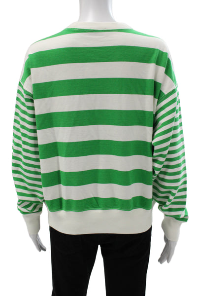 Polo Ralph Lauren Unisex Pullover Sweatshirt Green Striped Size XS