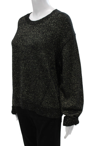 Velvet Unisex Pullover Sweater Black Crew Neck Long Sleeve Size S