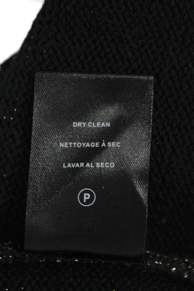 Velvet Unisex Pullover Sweater Black Crew Neck Long Sleeve Size S
