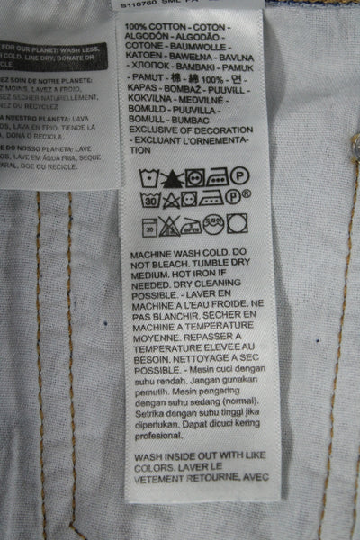 Levis Womens Light Blue Mini A-Line Cotton Solid Skirt Size 29