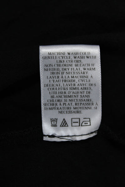 ALC Women Cropped Sleeveless T-Shirt Black Cotton Crew Neck Size L