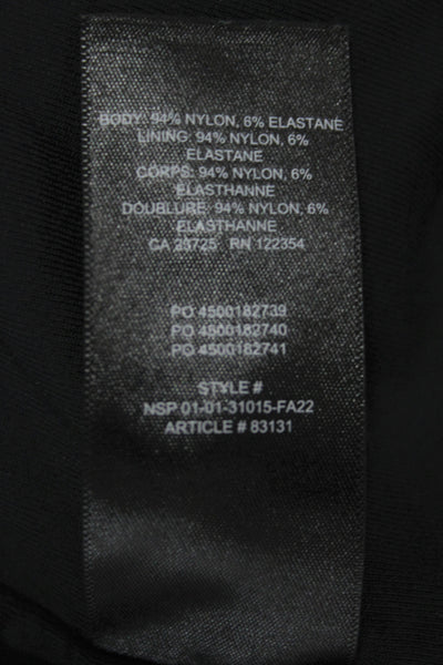 Babaton Womens Black Cropped Long Sleeve Round Neck Top Size L