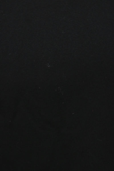 Susana Monaco Women Basic Long Sleeve Cotton Round Neck Top Black Size S