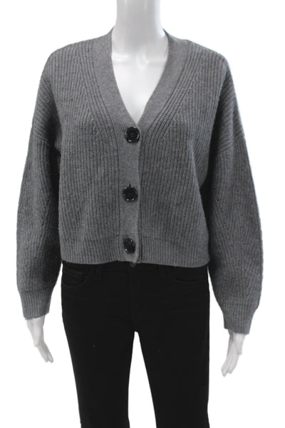 Electric & Rose Unisex Cardigan Gray V Neck Button Longsleeve Cashmere Size XS