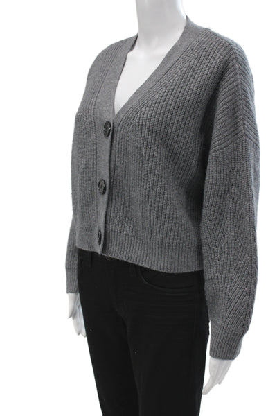 Electric & Rose Unisex Cardigan Gray V Neck Button Longsleeve Cashmere Size XS