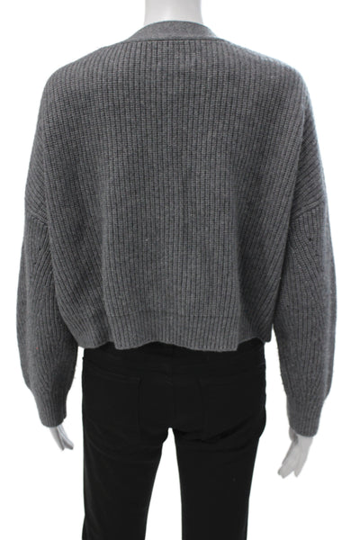 Electric & Rose Unisex Cardigan Gray V Neck Button Longsleeve Cashmere Size XS