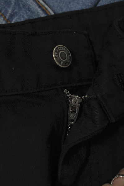 Ser.O.Ya Unisex Black Organic Cotton Grunge Shorts Button Size 27