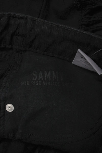 Ser.O.Ya Unisex Black Organic Cotton Grunge Shorts Button Size 27