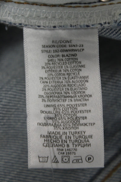 Re/Done Womens Wide Leg Jeans Blue High Rise Size 26