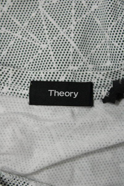 Theory Mens Gray V-Neck Geometric Cotton T-Shirt Size M