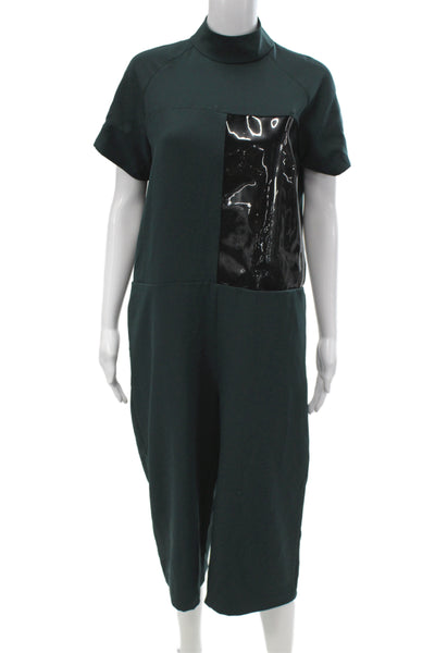 Asos Womens Jumpsuit Green Short Sleeve Round Neck 100% Polyester Size 4