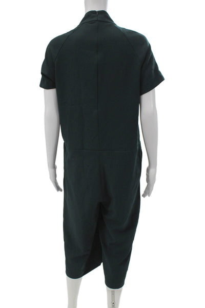 Asos Womens Jumpsuit Green Short Sleeve Round Neck 100% Polyester Size 4