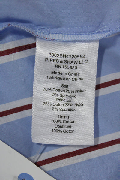 Veronica Beard Women Light Blue Striped Shirt Wrap Dress Size 6