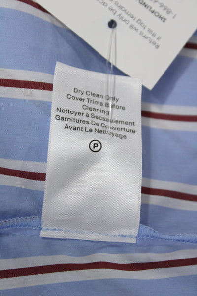 Veronica Beard Women Light Blue Striped Shirt Wrap Dress Size 6