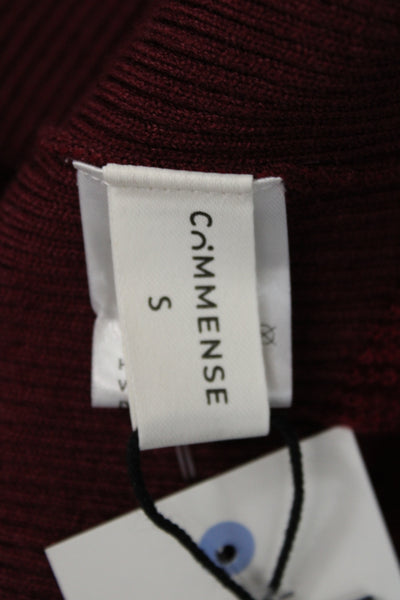 Commense Women Maxi Sweater Dress Red Mock Neck Long Sleeve Size S