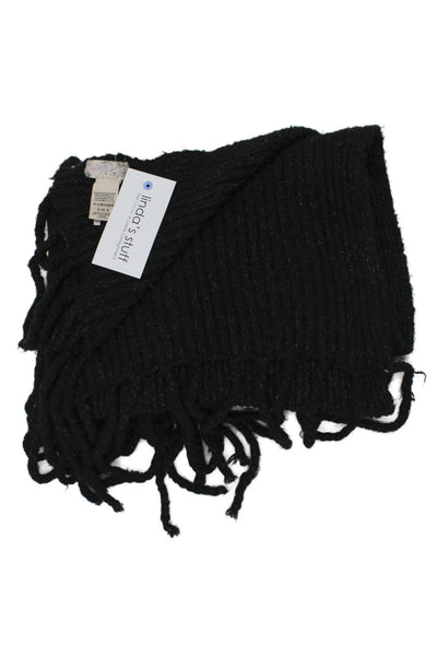 Free People Womens Arylic Polyester tassel Scarf  Black