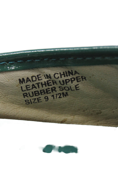 Michael Kors Womens Leather MK Logo Toe Fulton Ballet Falts Blue Size 9.5