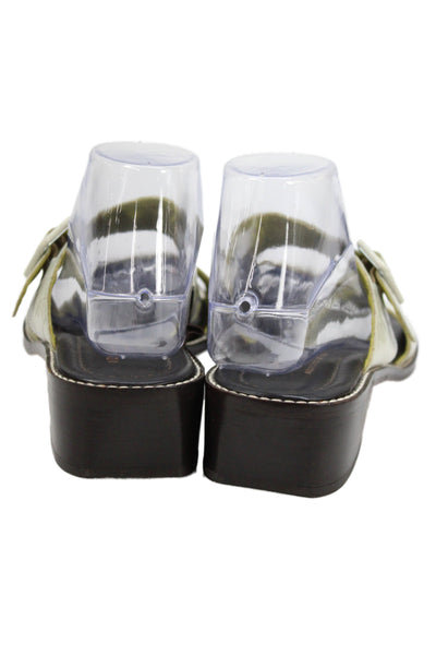 Donald J Pliner Women's Leather Double Strap Buckle Sandals Beige Size 10