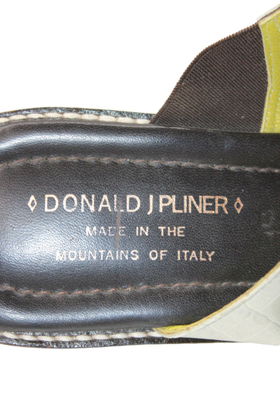 Donald J Pliner Women's Leather Double Strap Buckle Sandals Beige Size 10