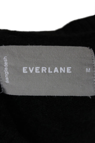 Everlane Unisex Pullover Sweater Black Wool Crew Neck Long Sleeve Size M