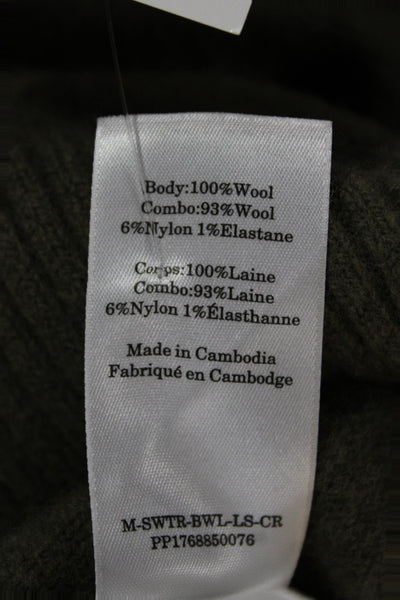 Everlane Unisex Green 100% Wool Crew Neck Pullover Sweater Long Sleeve Size M