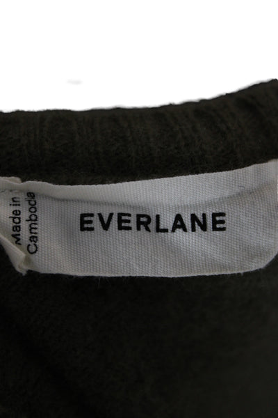 Everlane Unisex Green 100% Wool Crew Neck Pullover Sweater Long Sleeve Size M
