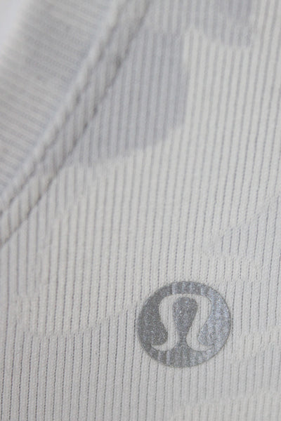 Lululemon Women Basic Tank Camouflage Gray Round Neck Polyester Size 6