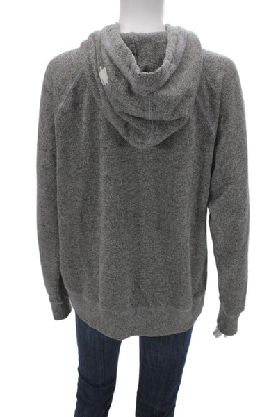 Roots Unisex Pullover Hoodie Gray Animal Graphic Drawstring Fall Size L