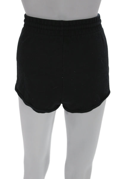 TNA Unisex Sweat Shorts Black 100% Cotton Drawstring Size L