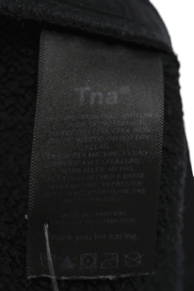 TNA Unisex Sweat Shorts Black 100% Cotton Drawstring Size L